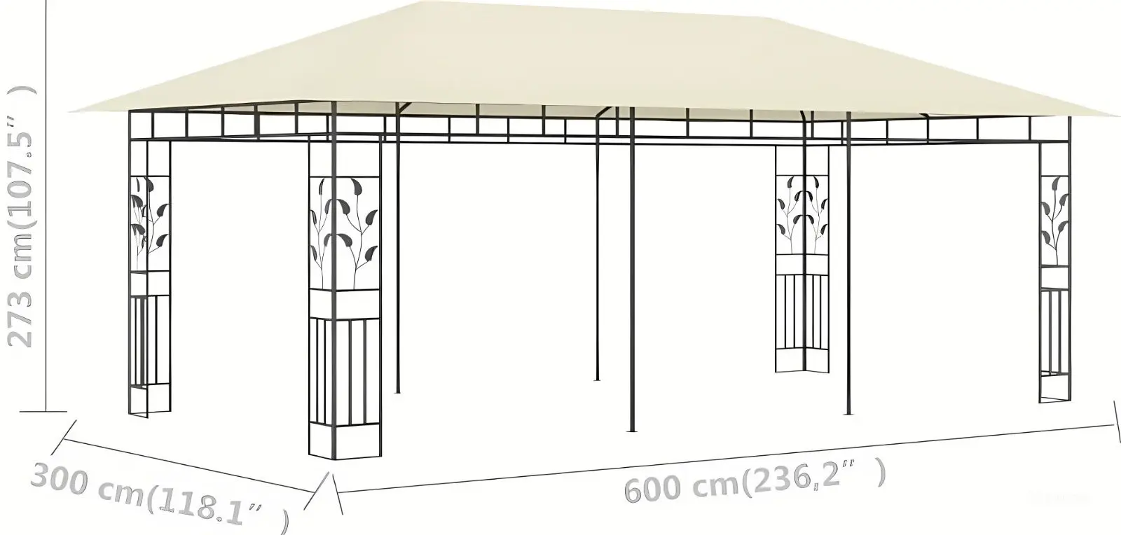 Садовый павильон VidaXL 47971 6x3 (Cream)