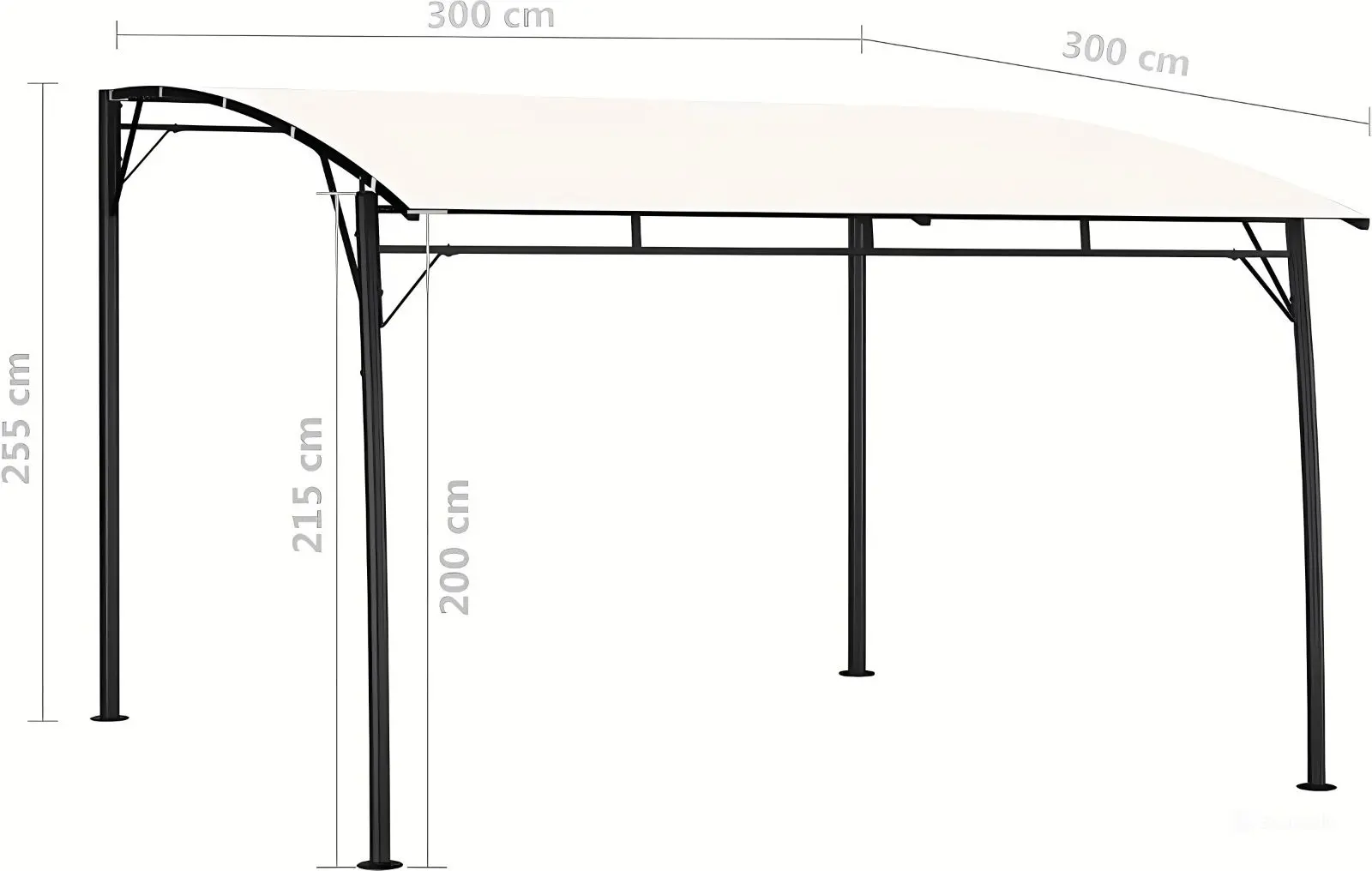 Pavilion de gradina VidaXL 47975 3x3 (White) - 5
