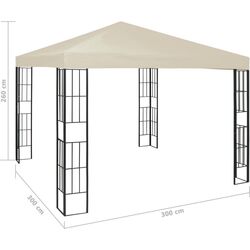Pavilion de gradina VidaXL 47981 3x3 (Cream) Thumb