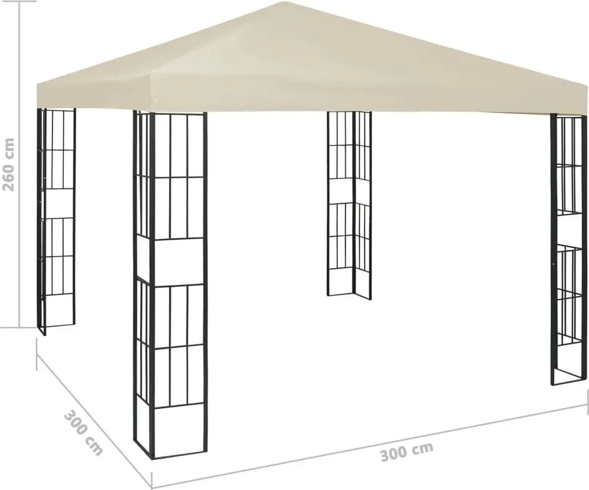 Pavilion de gradina VidaXL 47981 3x3 (Cream) - 7