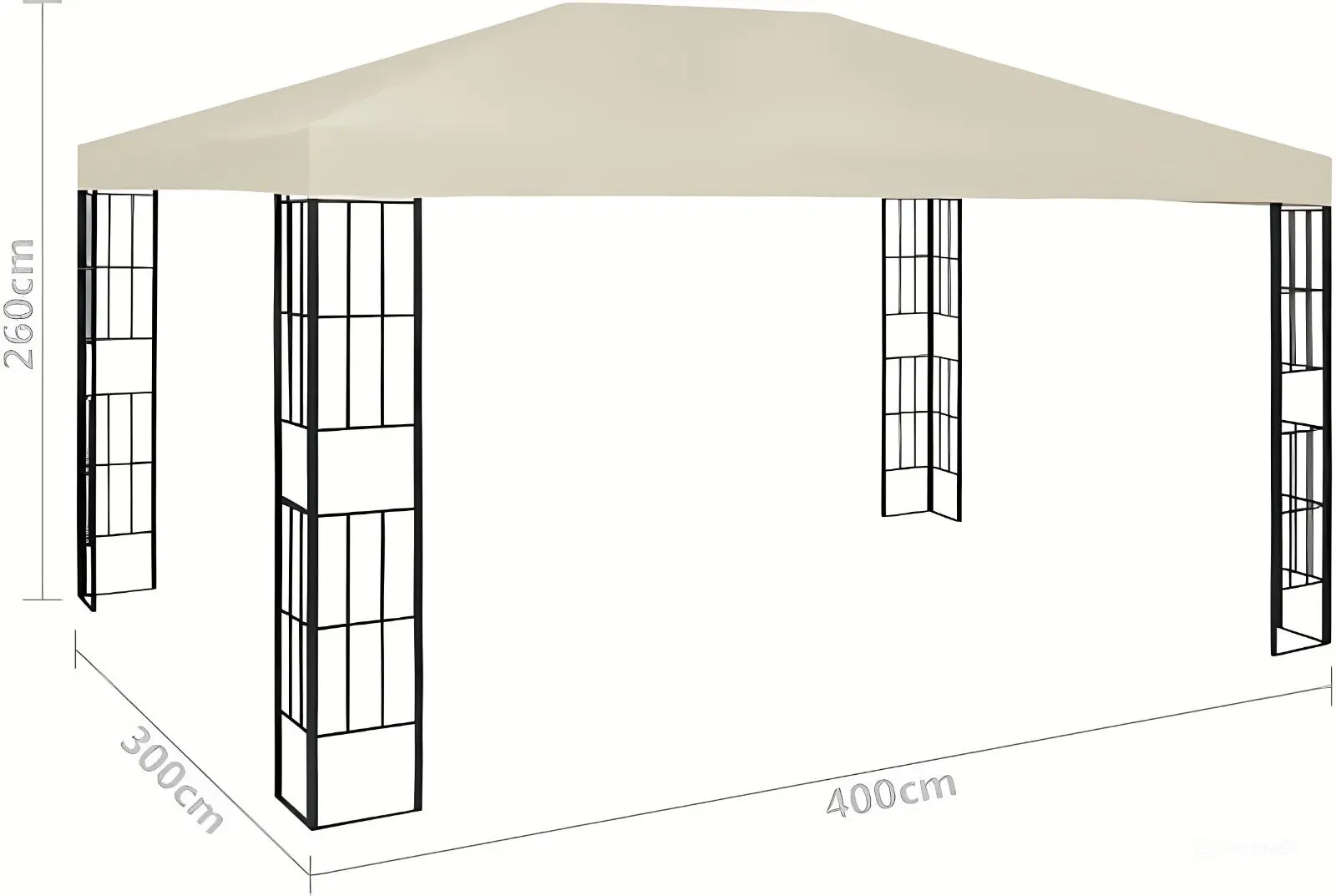 Садовый павильон VidaXL 47982 3x4 (Cream) - 7