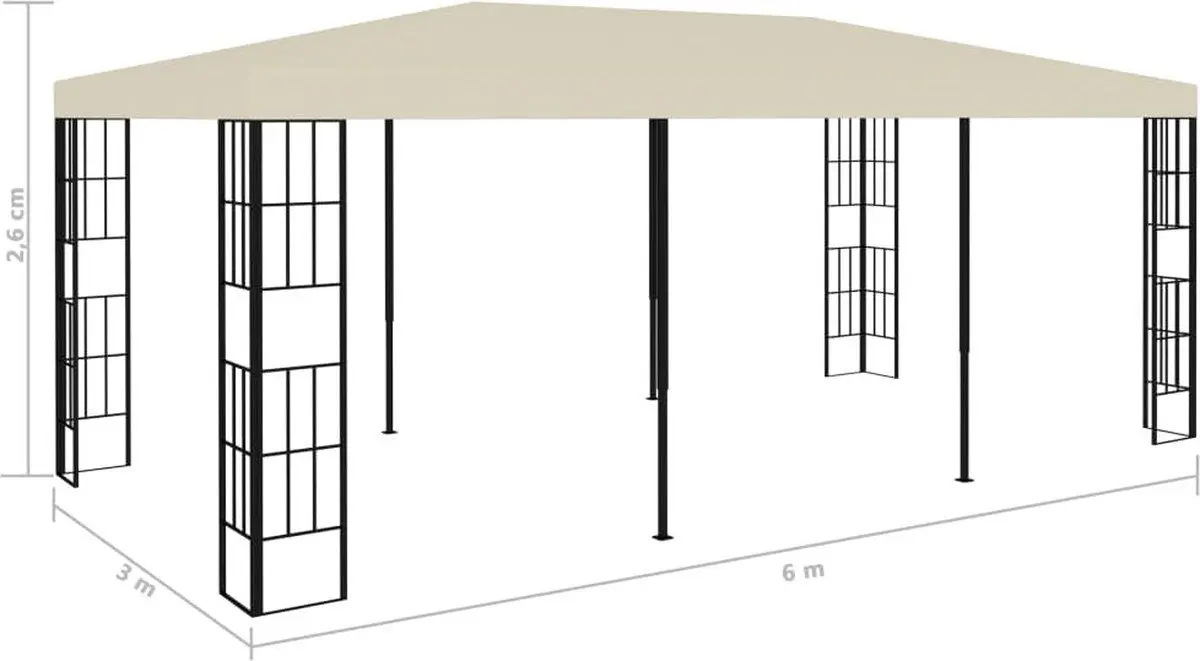 Садовый павильон VidaXL 47983 3x6 (Cream) - 7