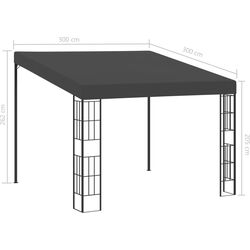 Pavilion de gradina VidaXL 47990 3x3 (Anthracite) Thumb