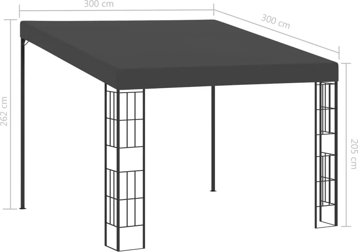 Pavilion de gradina VidaXL 47990 3x3 (Anthracite) - 6