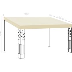 Pavilion de gradina VidaXL 47998 4x3 (Cream) Thumb
