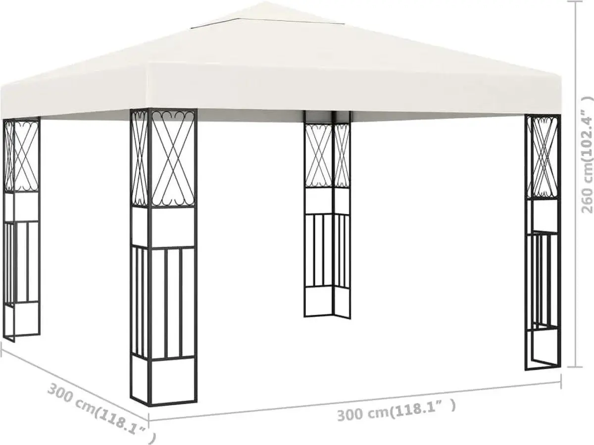 Pavilion de gradina VidaXL  48005 3x3 (Cream) - 5