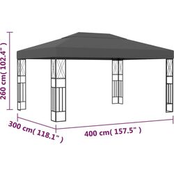 Pavilion de gradina VidaXL 48008 3x4 (Anthracite) Thumb