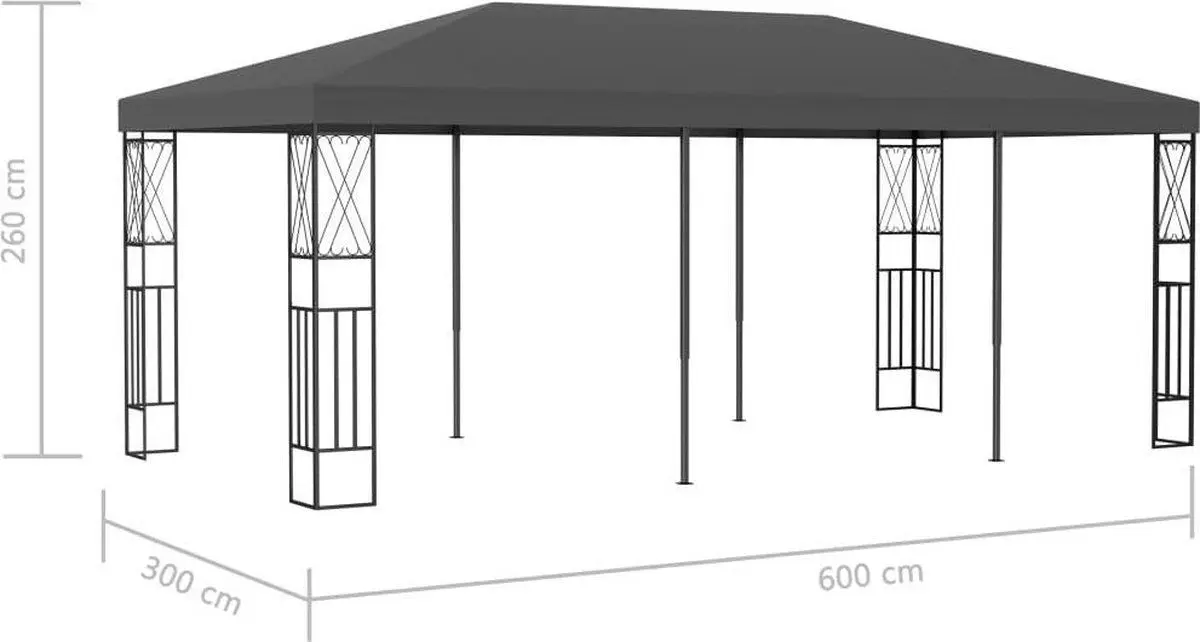 Pavilion de gradina VidaXL 48010 3x6 (Anthracite) - 6