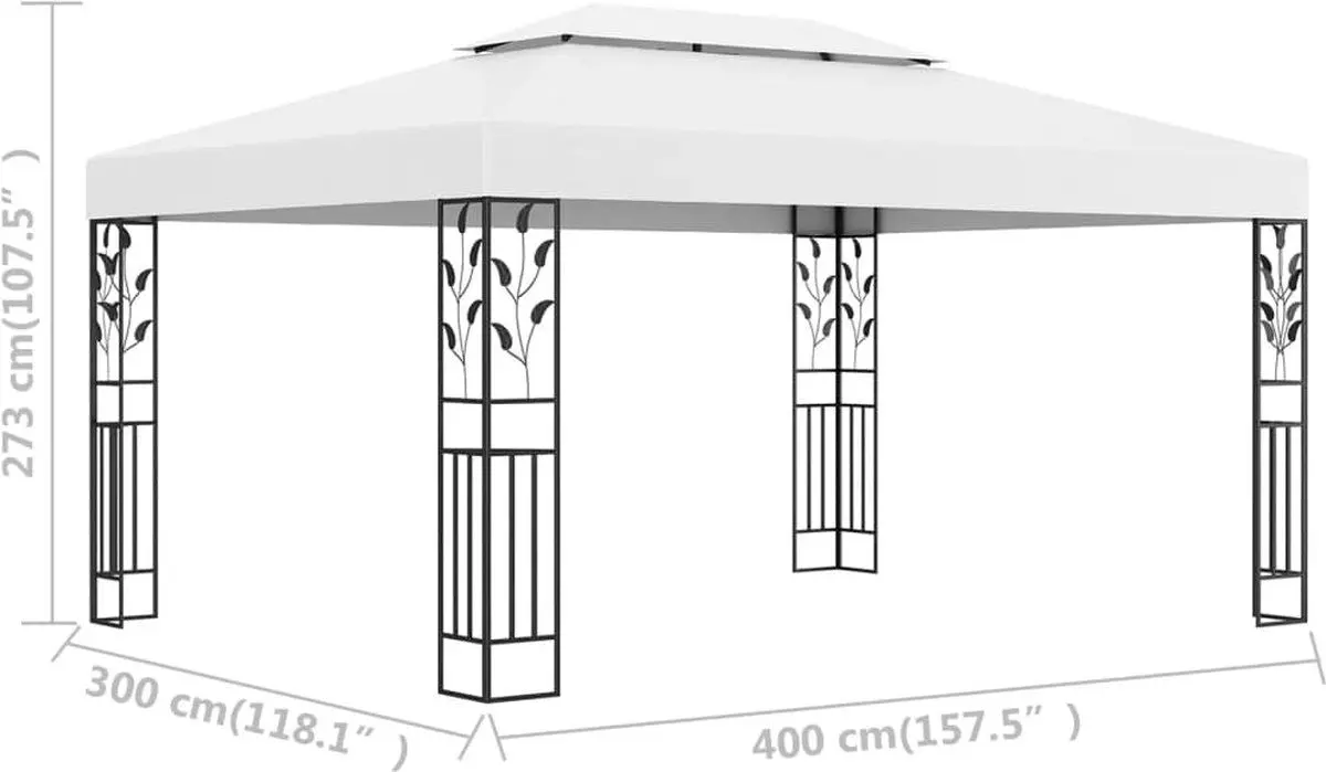 Pavilion de gradina VidaXL 48030 3x4 (White)