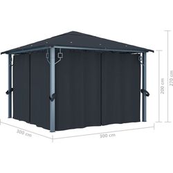 Садовый павильон VidaXL 48043 3x3 (Anthracite) Thumb