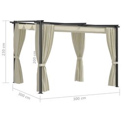 Pavilion de gradina VidaXL 48050 3x3 (Cream) Thumb