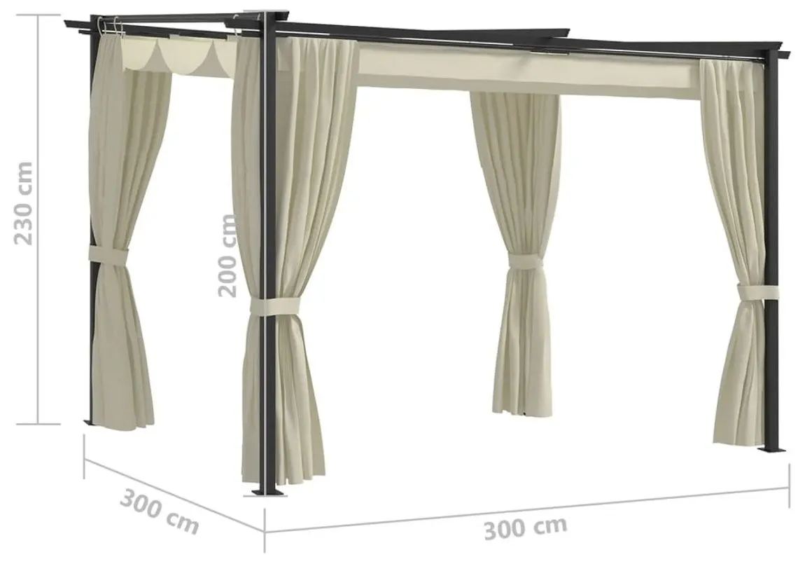 Pavilion de gradina VidaXL 48050 3x3 (Cream) - 3