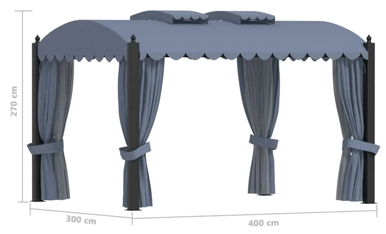 Садовый павильон VidaXL 48056 3x4 (Anthracite)