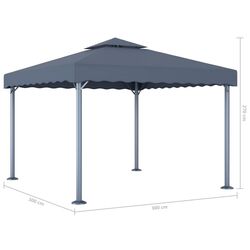 Pavilion de gradina VidaXL 48059 3x3 (Anthracite) Thumb