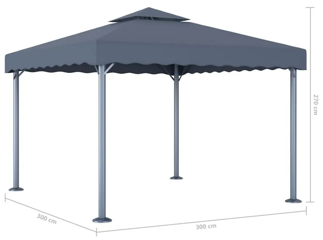 Pavilion de gradina VidaXL 48059 3x3 (Anthracite) - 4