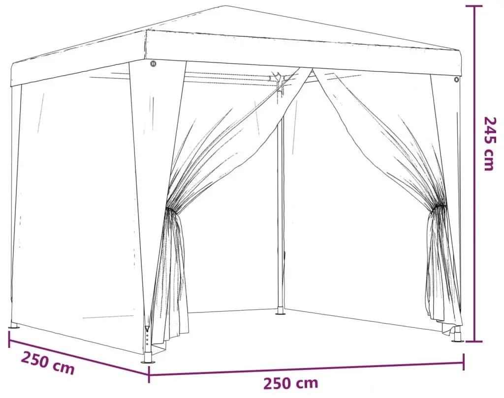 Садовый павильон VidaXL 48521 2.5x2.5 (White)