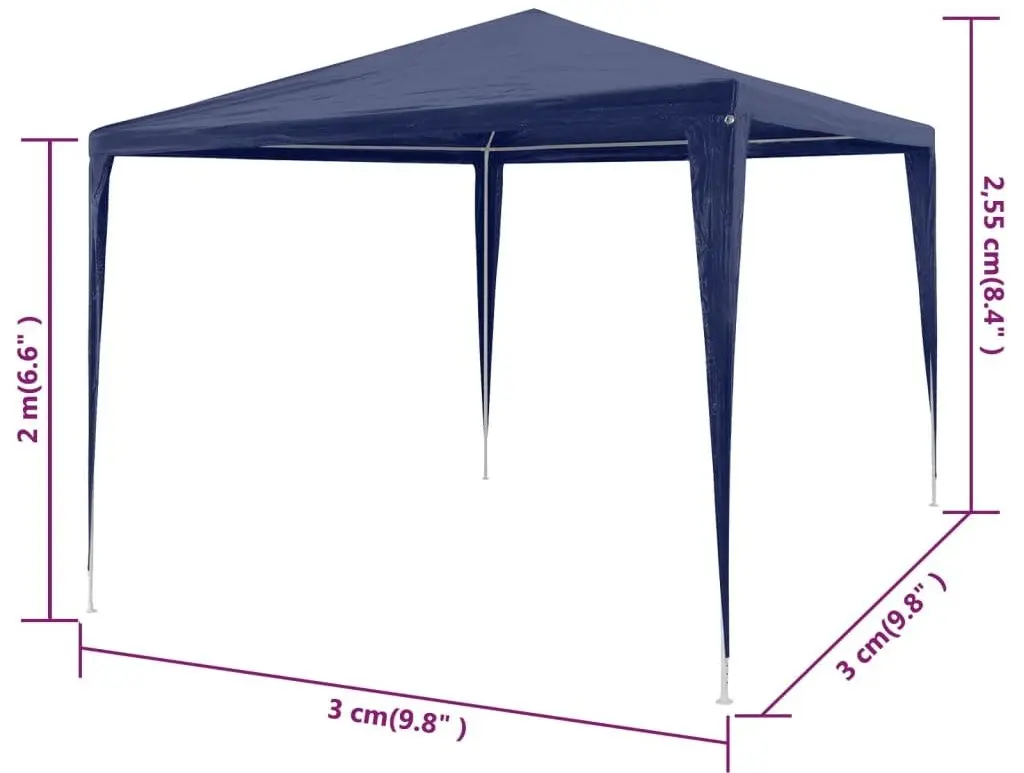 Pavilion de gradina VidaXL 90333 3x3 (Blue) - 6