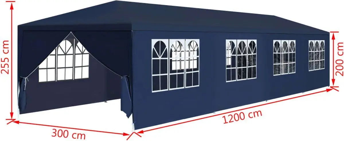 Pavilion de gradina VidaXL 91430 3x12 (Blue) - 8