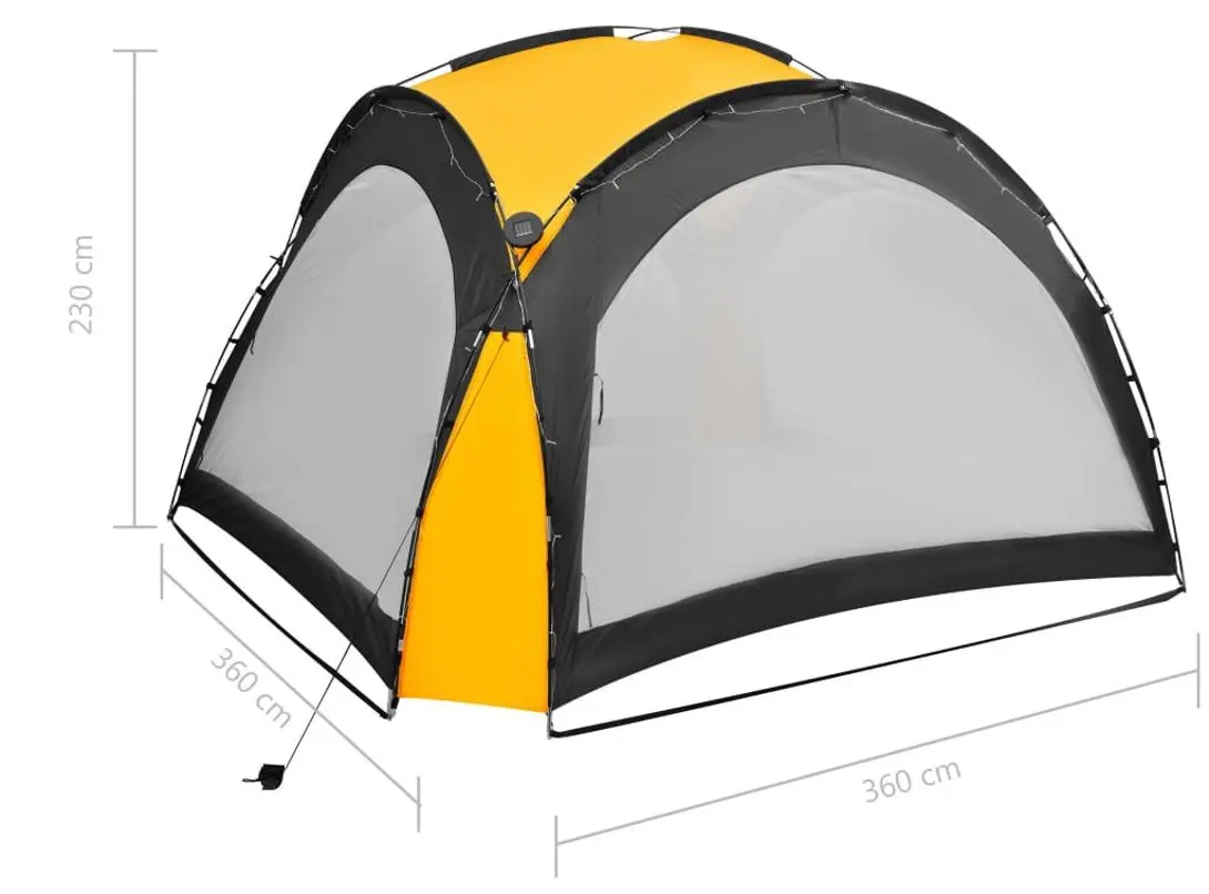 Pavilion de gradina VidaXL 92238 3.6x3.6 (Yellow/Grey)
