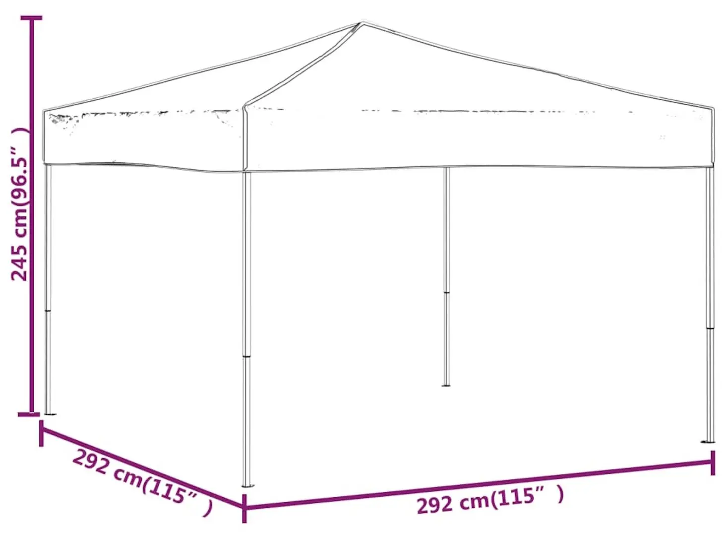 Садовый павильон VidaXL 93518 3x3 (Black) - 9