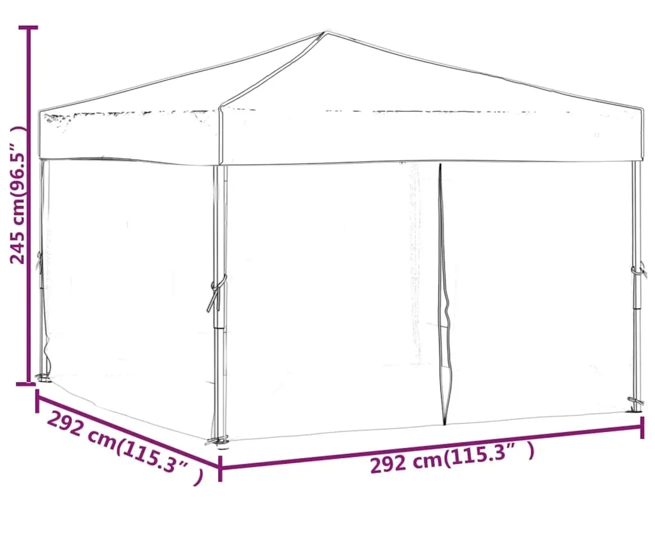 Pavilion de gradina VidaXL 93530 3x3 (Antracit)