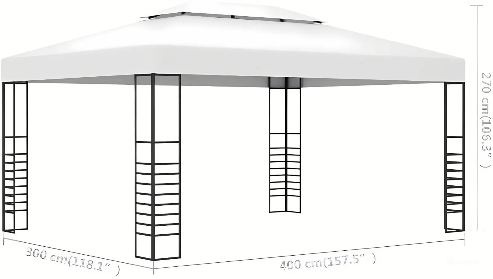 Pavilion de gradina VidaXL 47956 4x3 (White) - 4