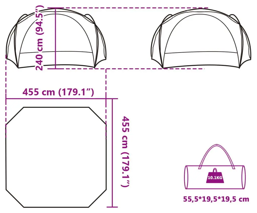 Cort marchiza VidaXL 94572 (White/Grey)