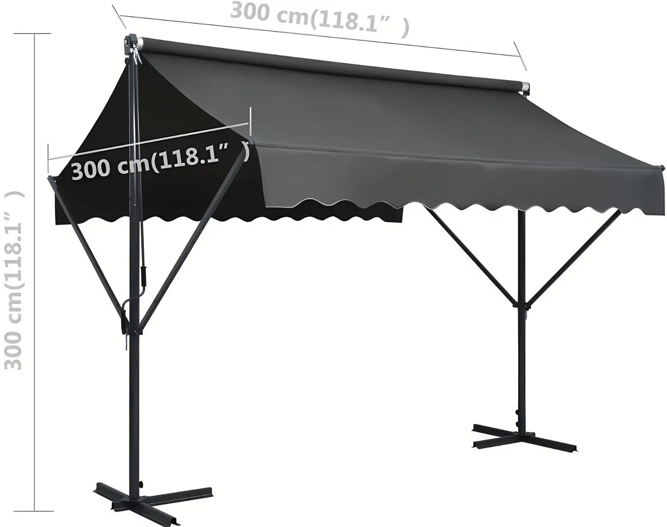 Tent cu carcasa VidaXL 145885 3x3 (Anthracite) - 8