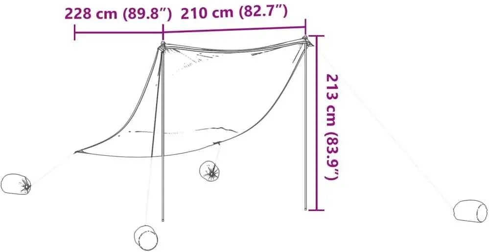 Parasolar de plaja VidaXL 4008641 (Blue)