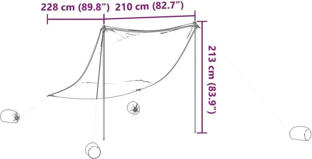 Parasolar de plaja VidaXL 4008642 (Green)