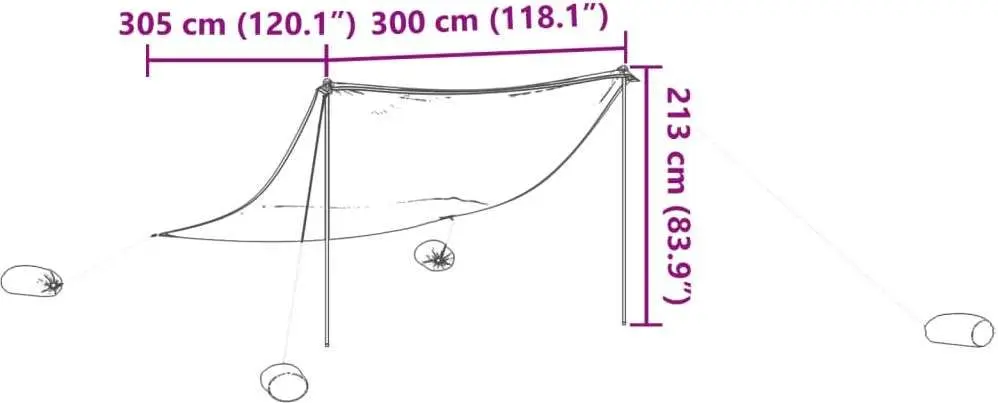 Тент пляжный VidaXL 4008644 (Blue)