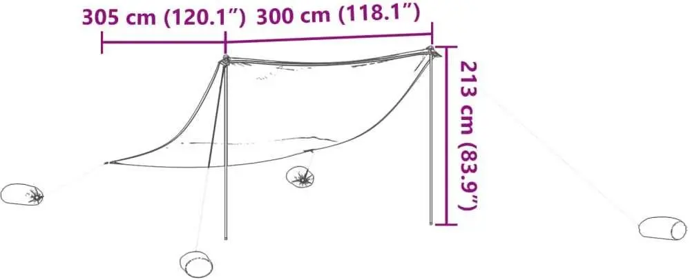Тент пляжный VidaXL 4008645 (Green)