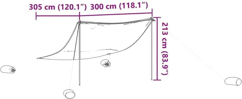 Тент пляжный VidaXL 4008646 (Grey)