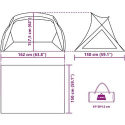 Cort de plaja VidaXL 4009578 (Blue) Thumb