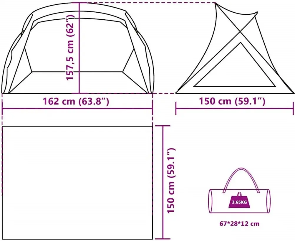 Cort de plaja VidaXL 4009579 (Green)