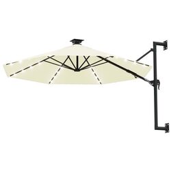 Umbrela de soare montata pe perete VidaXL 312522 LED (Sand)