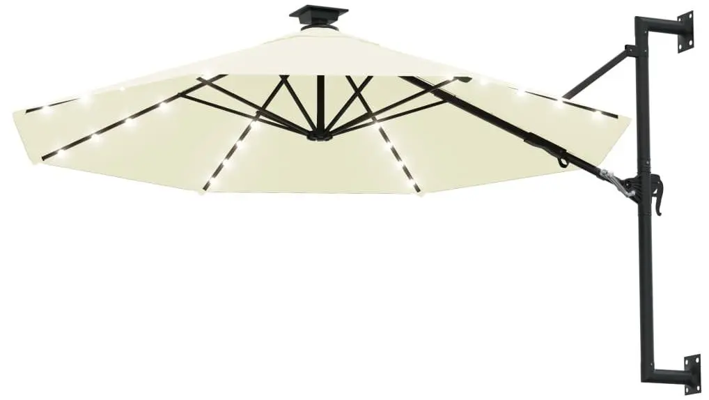 Зонт от солнца настенный VidaXL 312522 LED (Sand)