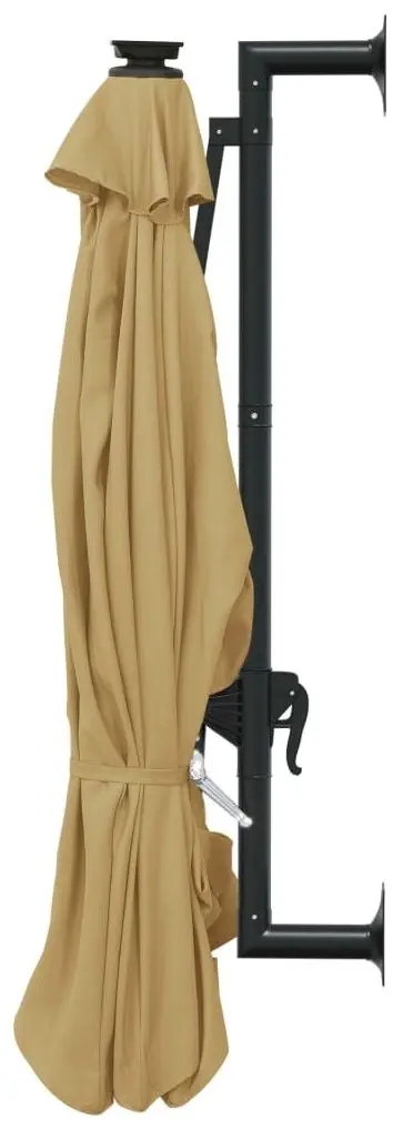 Umbrela de soare montata pe perete VidaXL 312525 LED (Taupe Grey) - 5