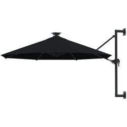 Зонт от солнца настенный VidaXL 312528 LED (Black) Thumb