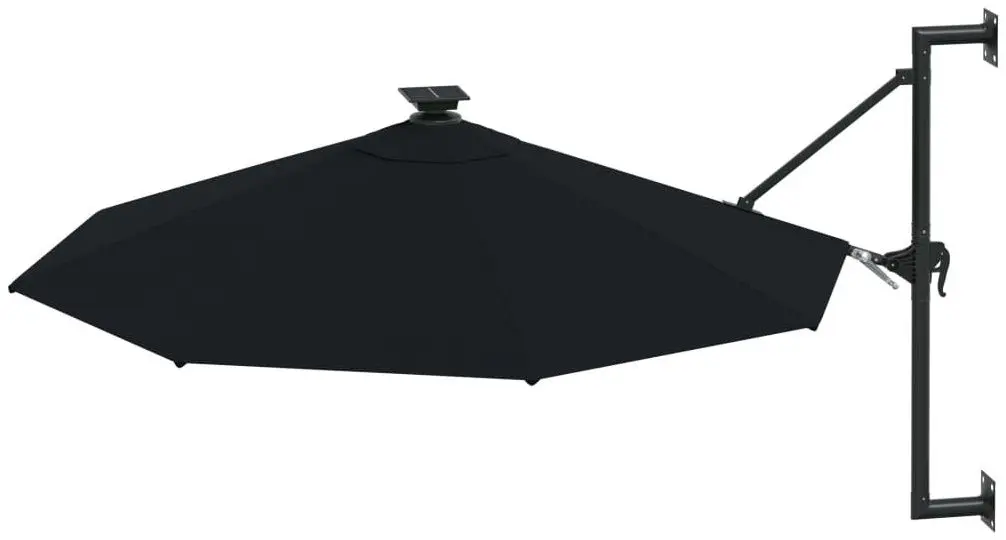 Зонт от солнца настенный VidaXL 312528 LED (Black) - 3