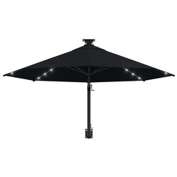 Зонт от солнца настенный VidaXL 312528 LED (Black) Thumb