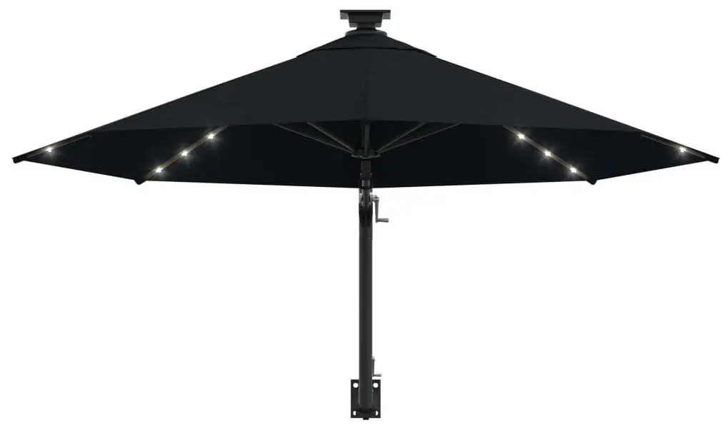 Зонт от солнца настенный VidaXL 312528 LED (Black) - 4
