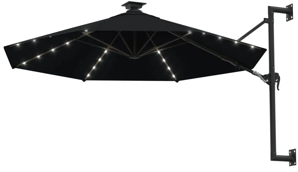 Зонт от солнца настенный VidaXL 312528 LED (Black)