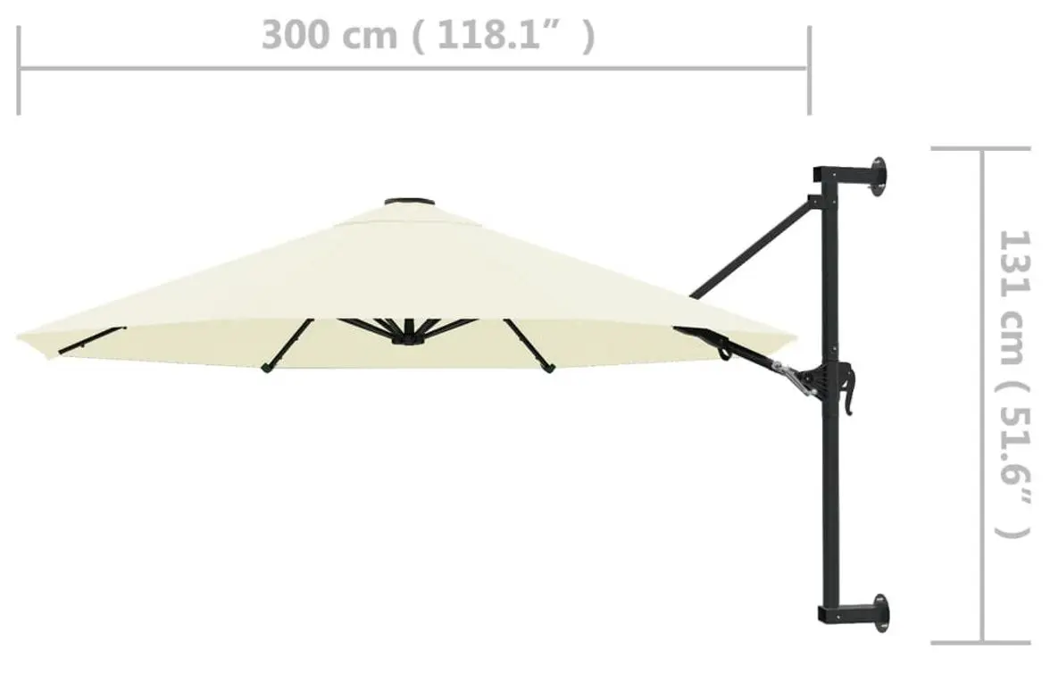 Зонт от солнца настенный VidaXL 44863 (Sand)