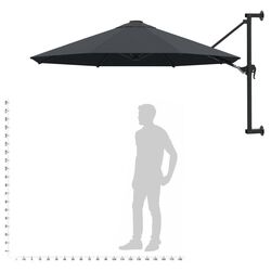Umbrela de soare montata pe perete VidaXL 44865 (Anthracite) Thumb