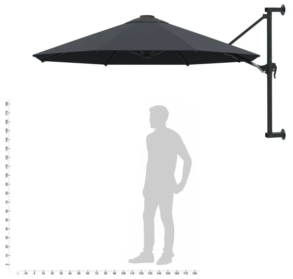 Umbrela de soare montata pe perete VidaXL 44865 (Anthracite)