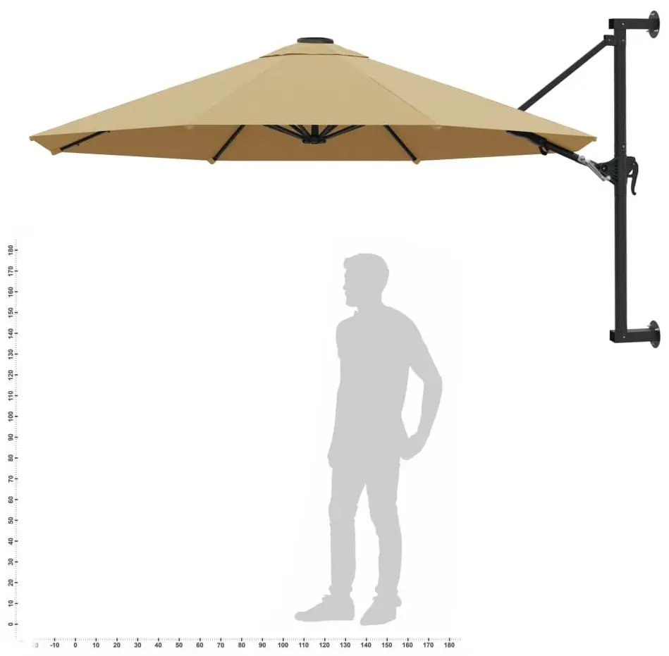 Зонт от солнца настенный VidaXL 44866 (Taupe)