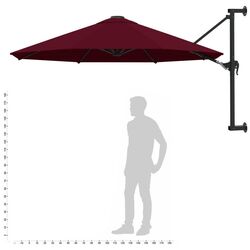 Umbrela de soare montata pe perete VidaXL 47298 (Burgundy) Thumb