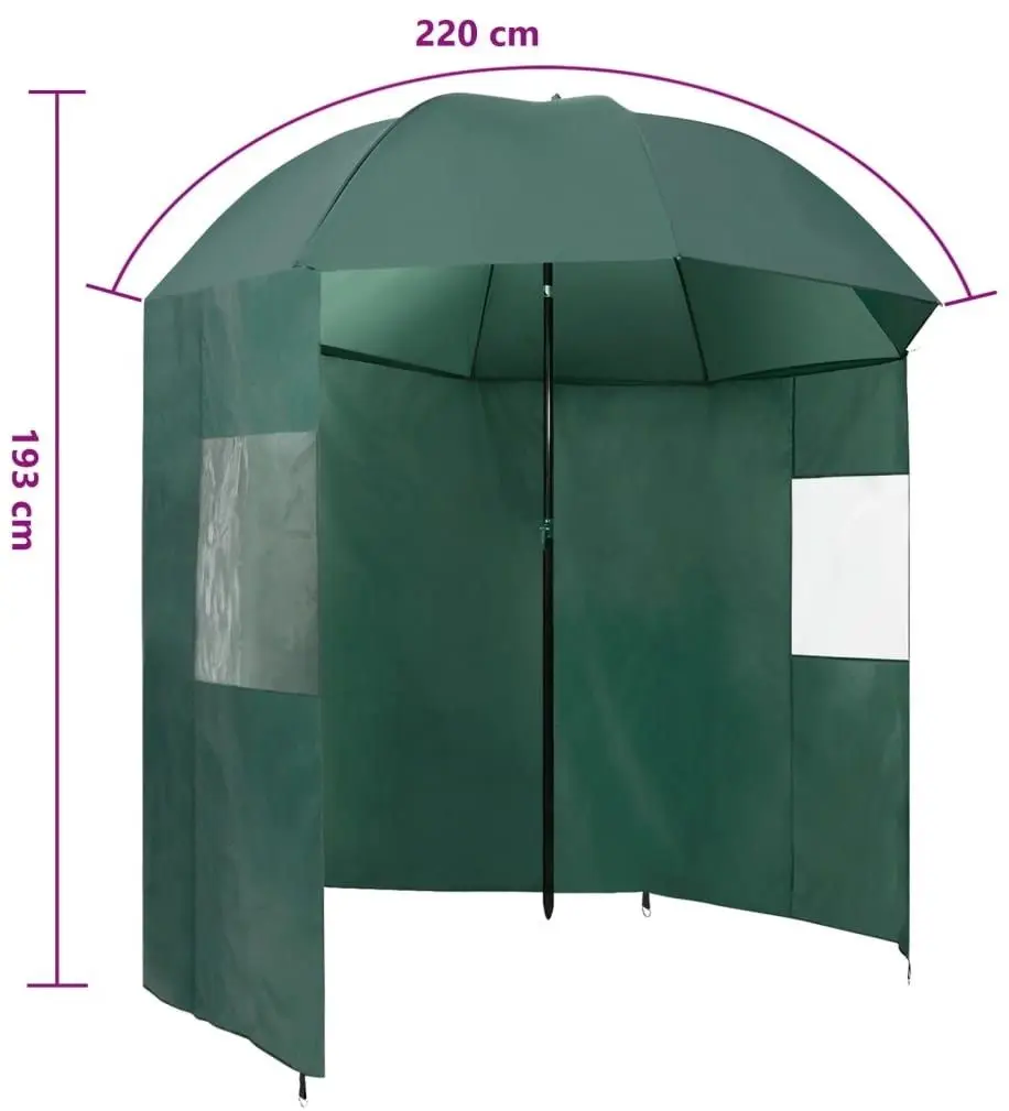 Umbrela de soare cu tent VidaXL 318835 (Green/Black)