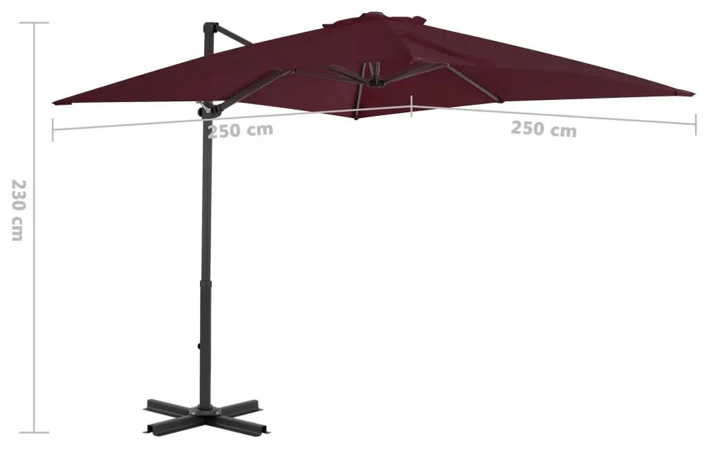 Зонт от солнца VidaXL 312304 (Burgundy) - 6